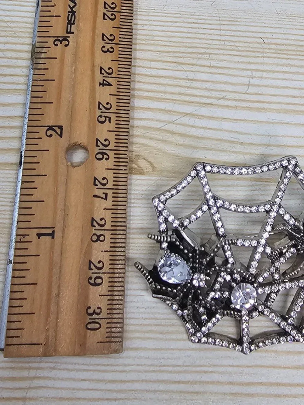Rhinestone Spider Brooch Pin Spider Web Vintage Style